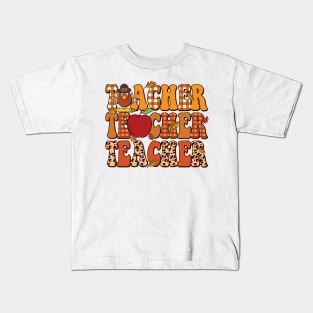 Teacher Thanksgiving I Teach The Cutest Turkeys Holiday T-Shirt Kids T-Shirt